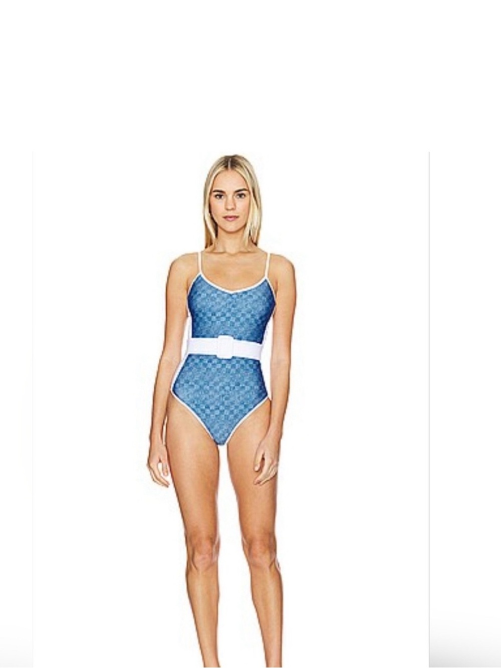Beach Riot Blue One-Piece Swimsuit. No WHITE BELT included.